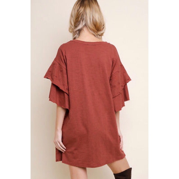 💕Layered Bell Sleeve Mini Dress - Picture 3 of 5